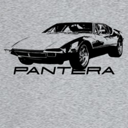 1971 Pantera Three Quarter Angle View With Model Name Light Color T Sh
