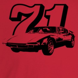 1971 Pantera Three Quarter Angle View With Year Light Color T Shirt