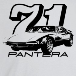 1971 Pantera Three Quarter Angle View With Year And Model Name Light C