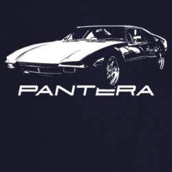 1971 Pantera Three Quarter Angle View With Model Name Dark Color T Shi