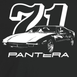 1971 Pantera Three Quarter Angle View With Year And Model Name Dark Co