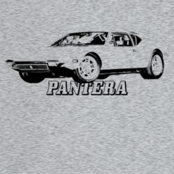 1972 Pantera Three Quarter Angle View With Model Name Light Color T Sh