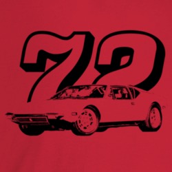 1972 Pantera Three Quarter Angle View With Year Light Color T Shirt