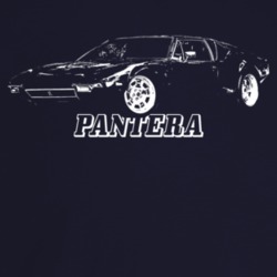 1972 Pantera Three Quarter Angle View With Model Name Dark Color T Shi