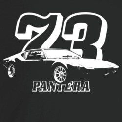 1973 Pantera Three Quarter Angle View With Year And Model Name Dark Co