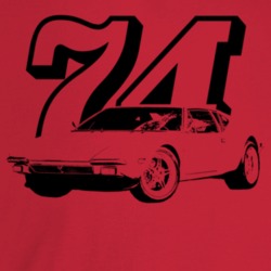 1974 Pantera Three Quarter Angle View With Year Light Color T Shirt