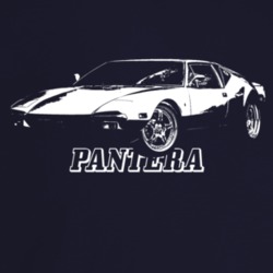 1974 Pantera Three Quarter Angle View With Model Name Dark Color T Shi