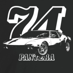 1974 Pantera Three Quarter Angle View With Year And Model Name Dark Co