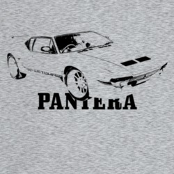 1976 Pantera Three Quarter Angle View With Model Name Light Color T Sh