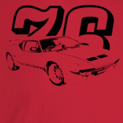 1976 Pantera Three Quarter Angle View With Year Light Color T Shirt