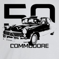 1950 Commodore Three Quarter Angle View With Year And Model Name Light