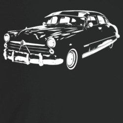 1950 Commodore Three Quarter Angle View Dark Color T Shirt