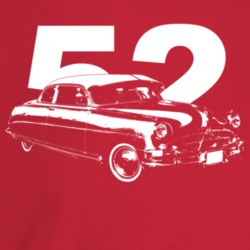 1952 Hornet Three Quarter Angle View With Year Dark Color T Shirt