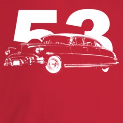 1953 Hornet Three Quarter Angle View With Year Dark Color T Shirt
