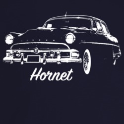 1954 Hornet Three Quarter Angle View With Model Name Dark Color T Shir