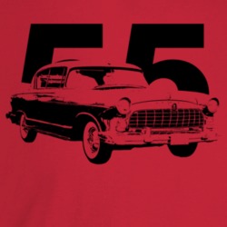 1955 Hornet Three Quarter Angle View With Year Light Color T Shirt
