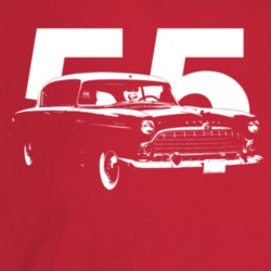 1955 Hornet Three Quarter Angle View With Year Dark Color T Shirt