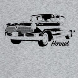 1957 Hornet Three Quarter Angle View With Model Name Light Color T Shi