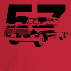 1957 Hornet Three Quarter Angle View With Year Light Color T Shirt