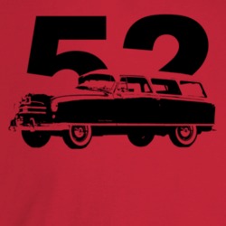 1952 Rambler Three Quarter Angle View With Year Light Color T Shirt