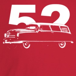 1952 Rambler Three Quarter Angle View With Year Dark Color T Shirt