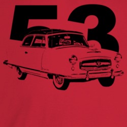 1953 Rambler Three Quarter Angle View With Year Light Color T Shirt