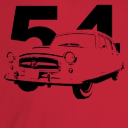 1954 Rambler Three Quarter Angle View With Year Light Color T Shirt