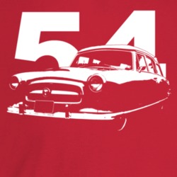 1954 Rambler Three Quarter Angle View With Year Dark Color T Shirt