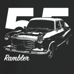 1955 Rambler Three Quarter Angle View With Year And Model Name Dark Co