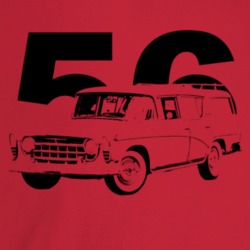 1956 Rambler Three Quarter Angle View With Year Light Color T Shirt