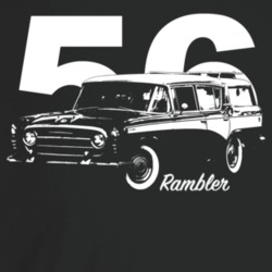 1956 Rambler Three Quarter Angle View With Year And Model Name Dark Co