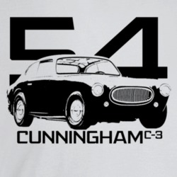 1954 Cunningham Three Quarter Angle View With Year And Model Name Ligh
