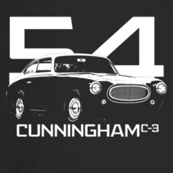 1954 Cunningham Three Quarter Angle View With Year And Model Name Dark