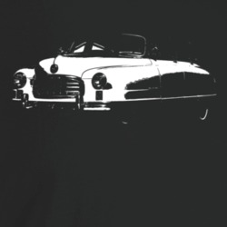 1950 Ambassador Three Quarter Angle View Dark Color T Shirt