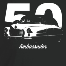 1950 Ambassador Three Quarter Angle View With Year And Model Name Dark