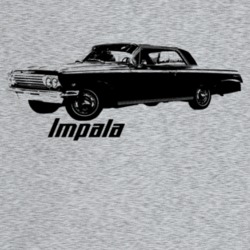 1962 Impala Three Quarter Angle View With Model Name Light Color T Shi