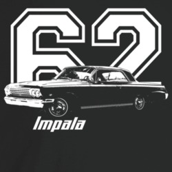 1962 Impala Three Quarter Angle View With Year And Model Name Dark Col