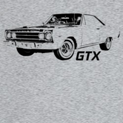 1967 Gtx Three Quarter Angle View With Model Name Light Color T Shirt