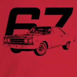 1967 Gtx Three Quarter Angle View With Year Light Color T Shirt