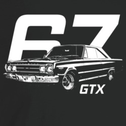 1967 Gtx Three Quarter Angle View With Year And Model Name Dark Color 