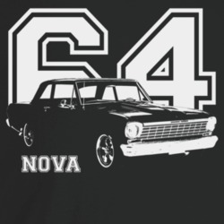 1964 Chevy Nova Three Quarter Angle View With Year And Mode Name Dark 