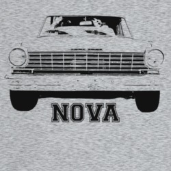 1964 Chevy Nova Grill View With Model Name Light Color T Shirt