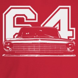 1964 Chevy Nova Grill View Dark With Year Color T Shirt