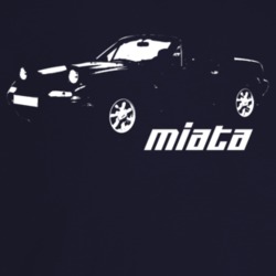 1989 Miata Three Quarter Angle View With Model Name Dark Color T Shirt