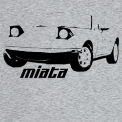 1990 Miata Three Quarter Angle View With Model Name Light Color T Shir