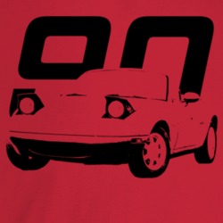 1990 Miata Three Quarter Angle View With Year Light Color T Shirt
