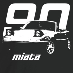 1990 Miata Three Quarter Angle View With Year And Model Name Dark Colo