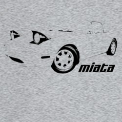1991 Miata Three Quarter Angle View With Model Name Light Color T Shir