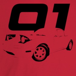 1991 Miata Three Quarter Angle View With Year Light Color T Shirt