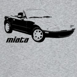 1992 Miata Three Quarter Angle View With Model Name Light Color T Shir